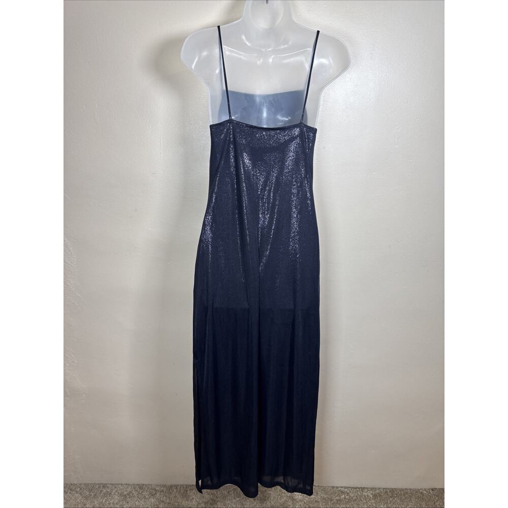 VTG I.N. San Francisco Maxi Slip Dress Sheath 90s Y2K Shimmer Sexy M Spaghetti - Picture 5 of 13